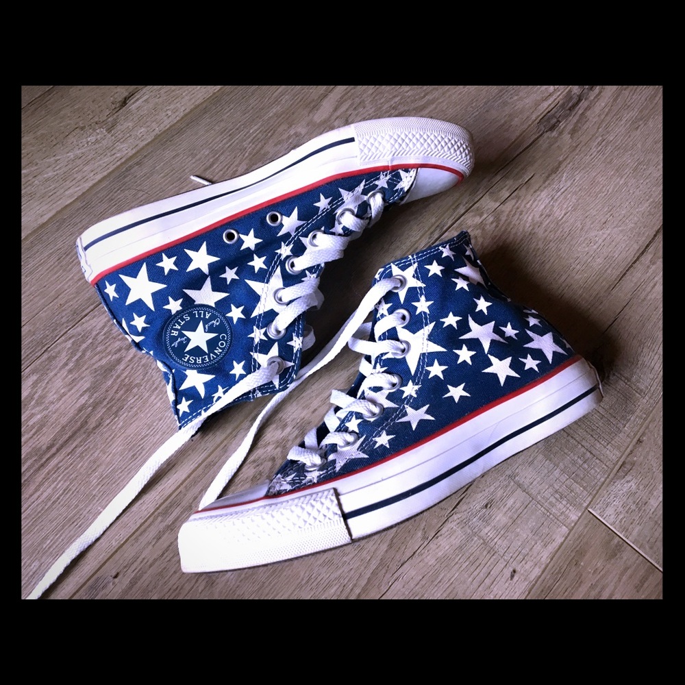 American all star blue converse sneakers